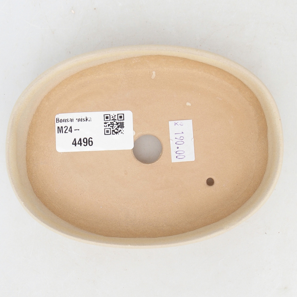 Ciotola per bonsai in ceramica 13,5 x 10 x 3 cm, colore beige