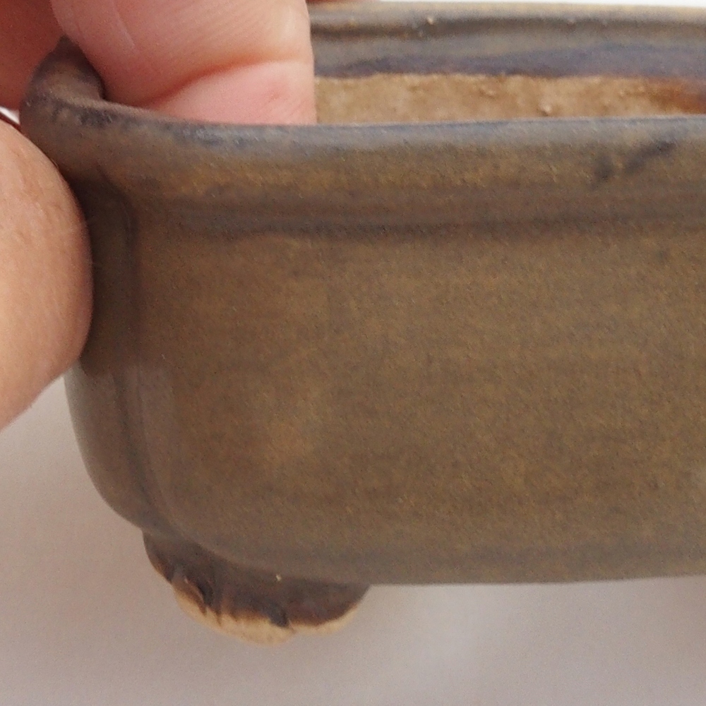 Ciotola per bonsai in ceramica 10 x 8,5 x 4 cm, marrone