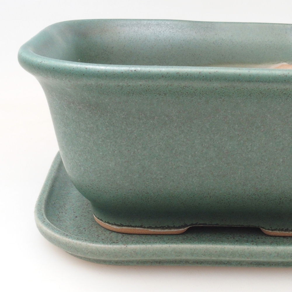 Ciotola bonsai + piattino H38 - 12x10x5,5 cm - verde