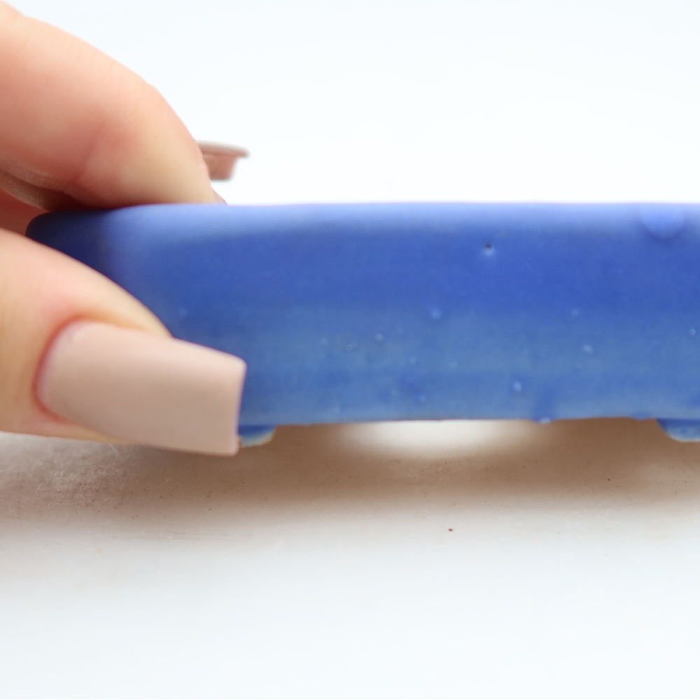 Ciotola per bonsai in ceramica 10 x 8 x 2,5 cm, colore blu