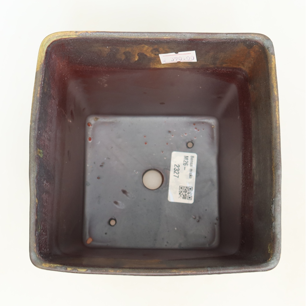 Vaso da bonsai in ceramica 13 x 13 x 14 cm, colore marrone