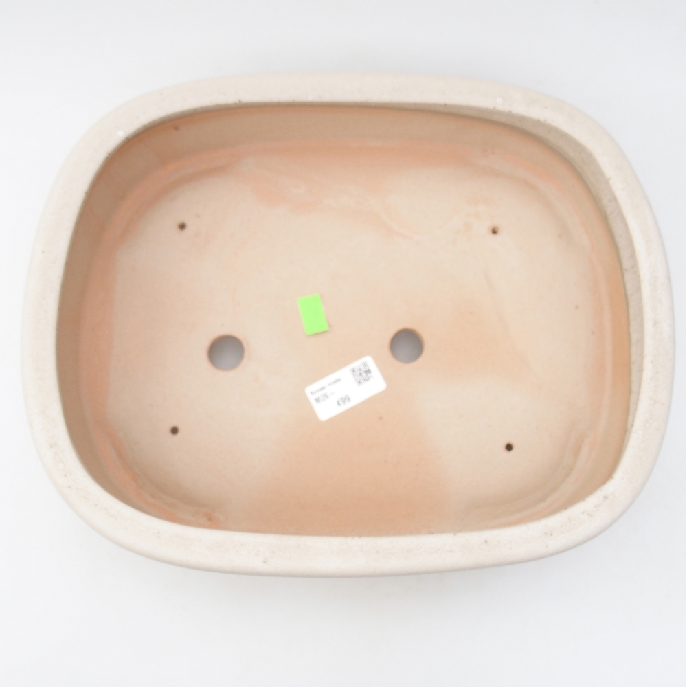 Ciotola per bonsai in ceramica 32 x 25 x 7,5 cm, colore beige