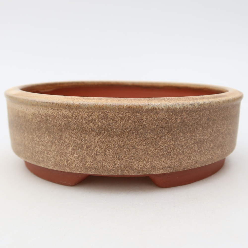Vaso da bonsai in ceramica 15,5 x 15,5 x 4,5 cm, colore marrone