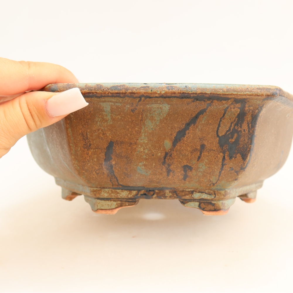 Vaso da bonsai in ceramica 24 x 21,5 x 7,5 cm, colore marrone