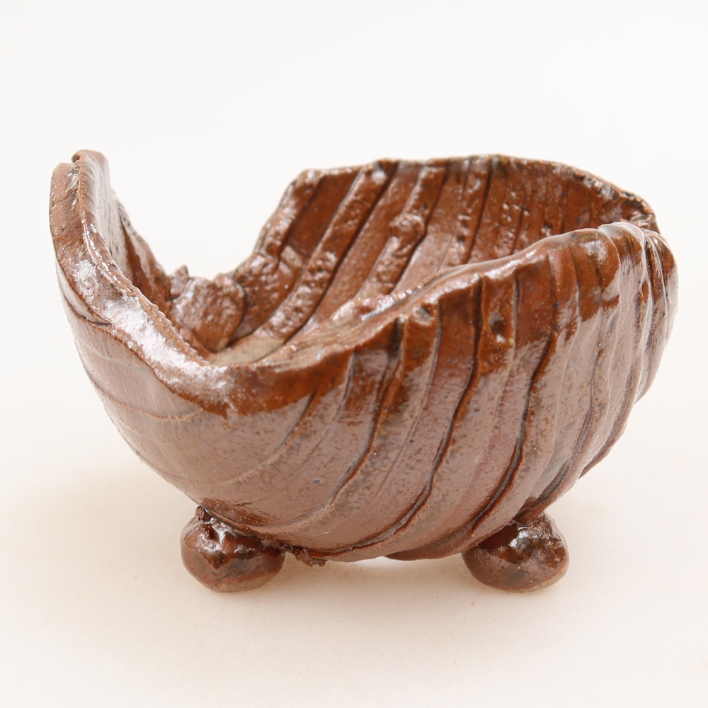 Conchiglia in ceramica 9 x 8,5 x 6 cm , colore marrone