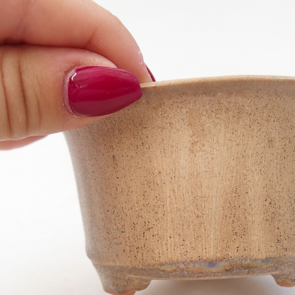 Ciotola bonsai in ceramica 9 x 9 x 5 cm, colore beige