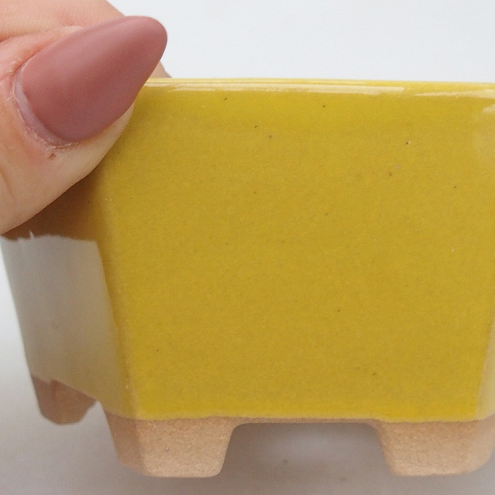 Ciotola bonsai in ceramica 10,5 x 9,5 x 5 cm, giallo