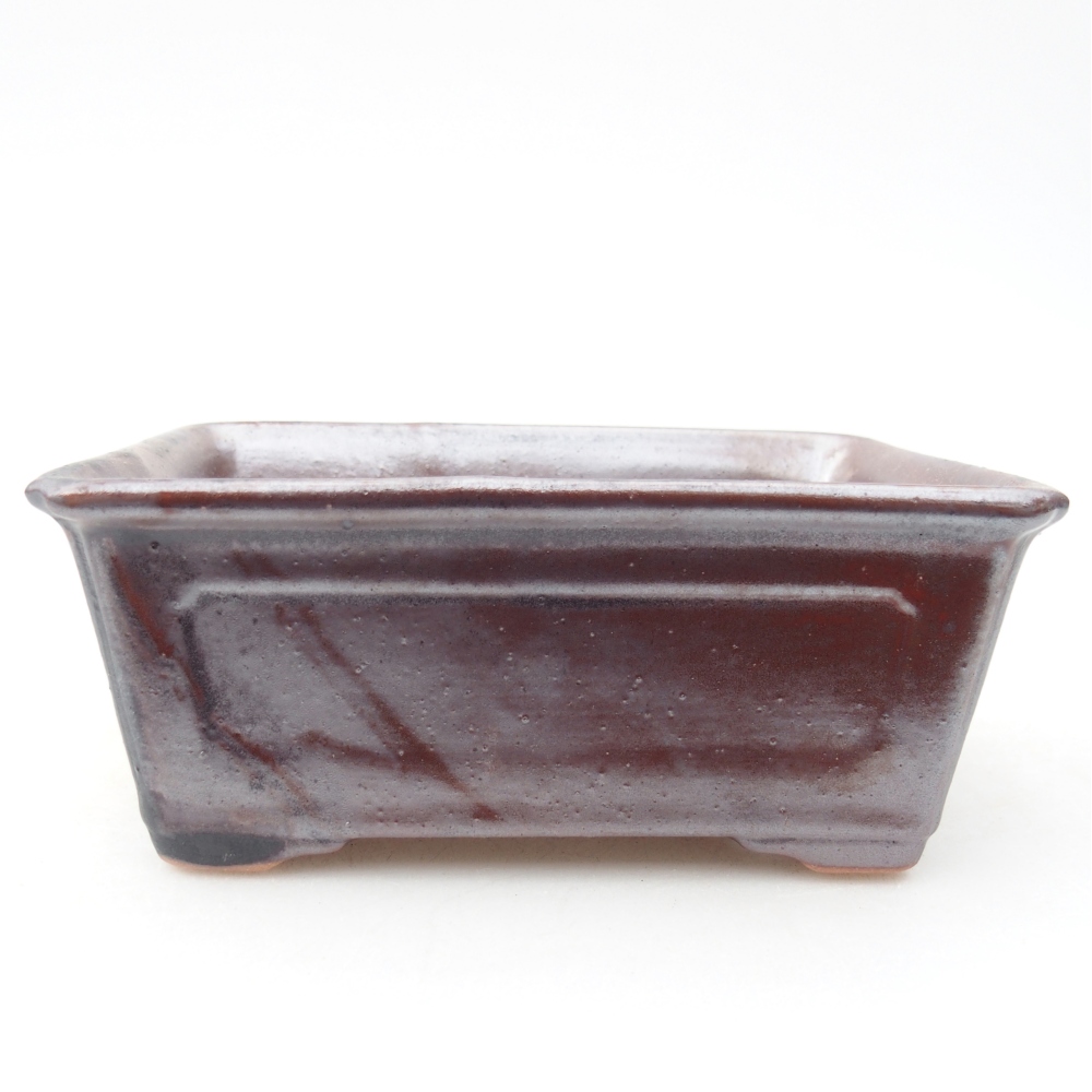 Ciotola bonsai in ceramica 13,5 x 10 x 5,5 cm, nero metallizzato