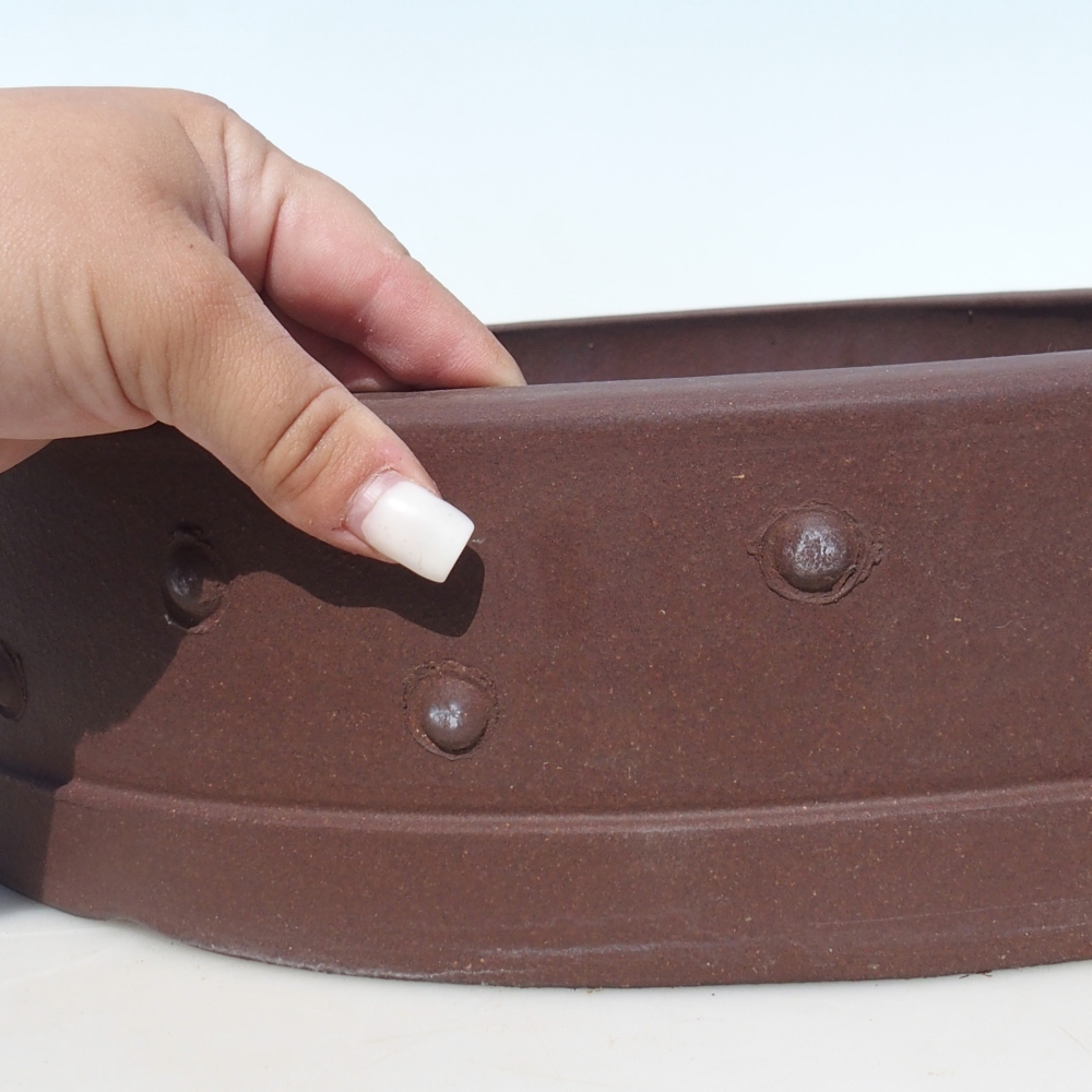 Ciotola per bonsai 41,5 x 41,5 x 9,5 cm - marrone