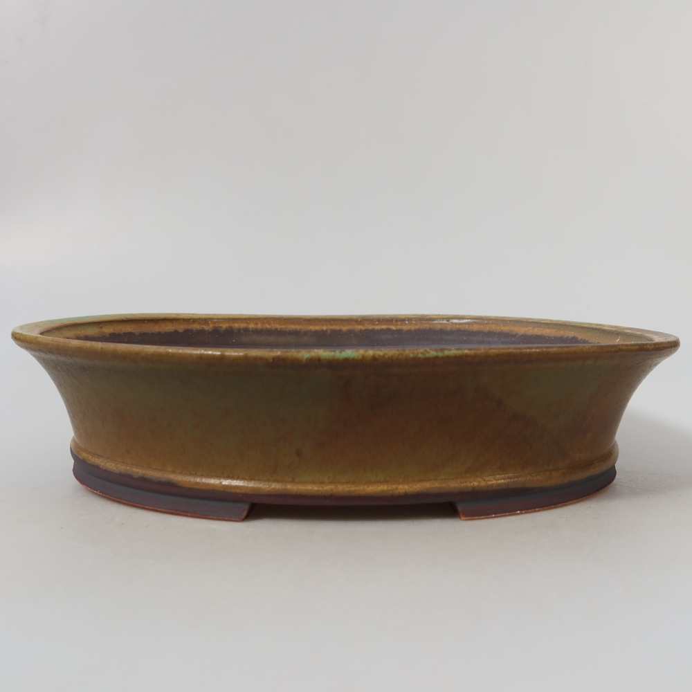 Vaso da bonsai in ceramica 27 x 24,5 x 5,5 cm, colore verde