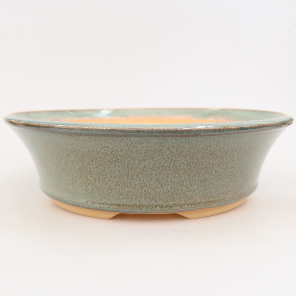Vaso da bonsai in ceramica 27 x 27 x 7,5 cm, colore verde