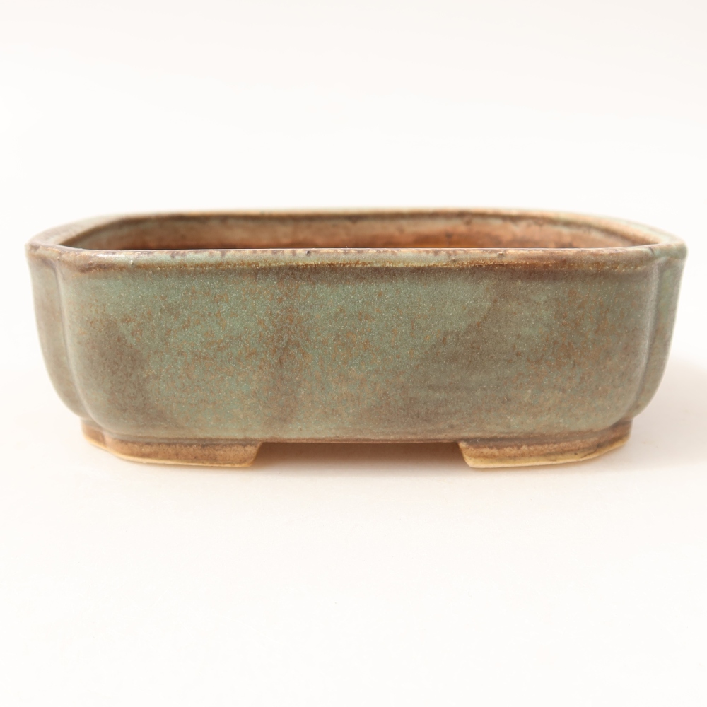 Vaso da bonsai in ceramica 14 x 12 x 4 cm, colore verde