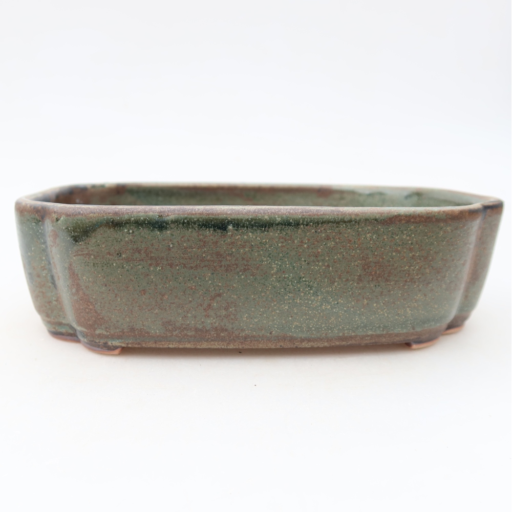 Vaso da bonsai in ceramica 18,5 x 13 x 5 cm, colore verde