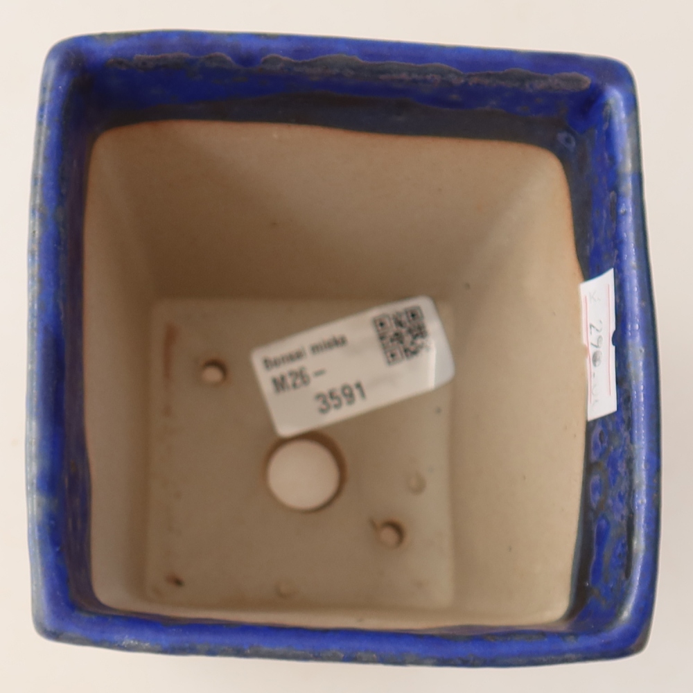 Ciotola bonsai in ceramica 9 x 9 x 12,5 cm, colore blu