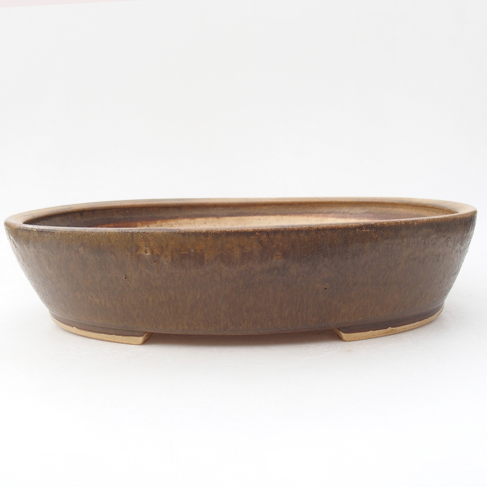 Ciotola per bonsai in ceramica 24 x 28 x 6 cm, marrone