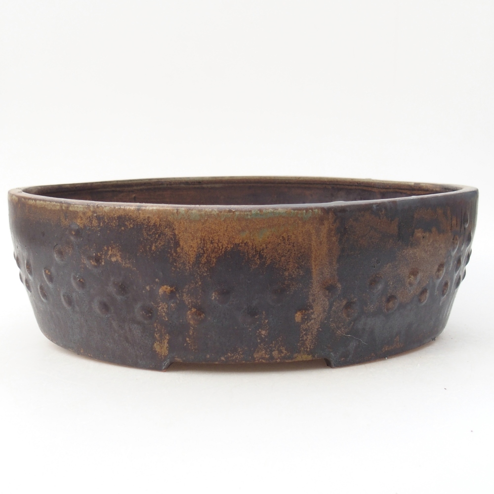 Ciotola per bonsai in ceramica 27,5 x 27,5 x 8 cm, marrone