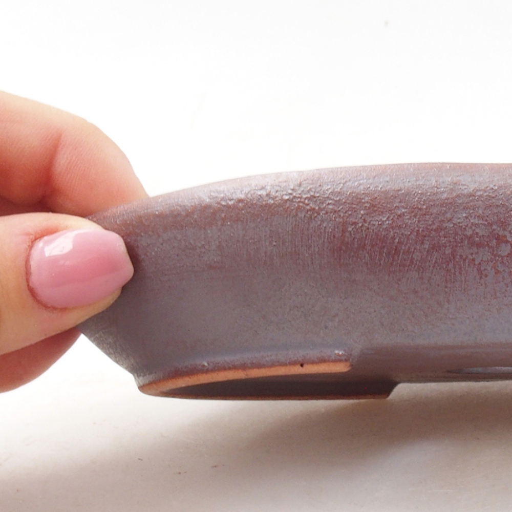 Ciotola bonsai in ceramica 15,5 x 11 x 3 cm, colore metallo