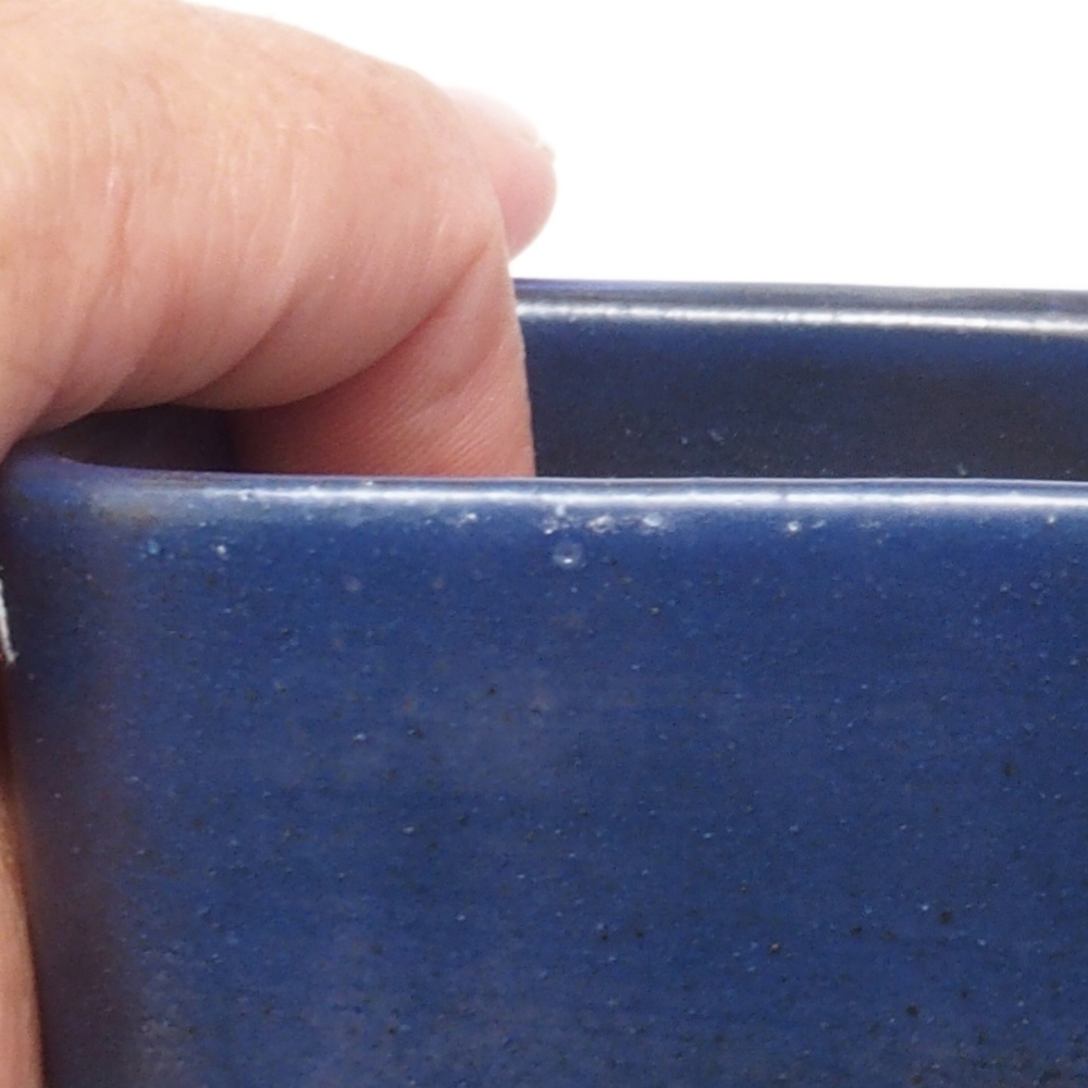 Ciotola bonsai in ceramica 8,5 x 8,5 x 11 cm, colore blu