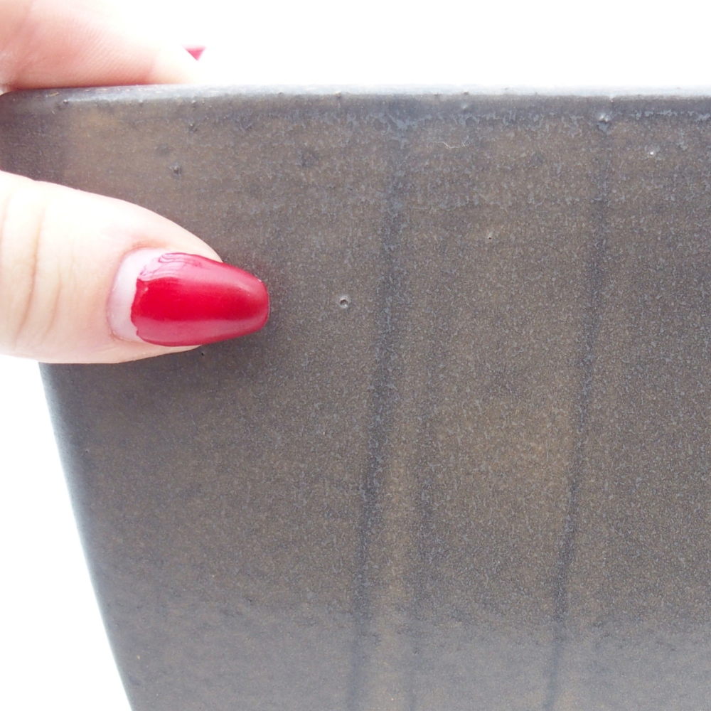 Ciotola per bonsai in ceramica 16 x 16 x 10 cm, marrone