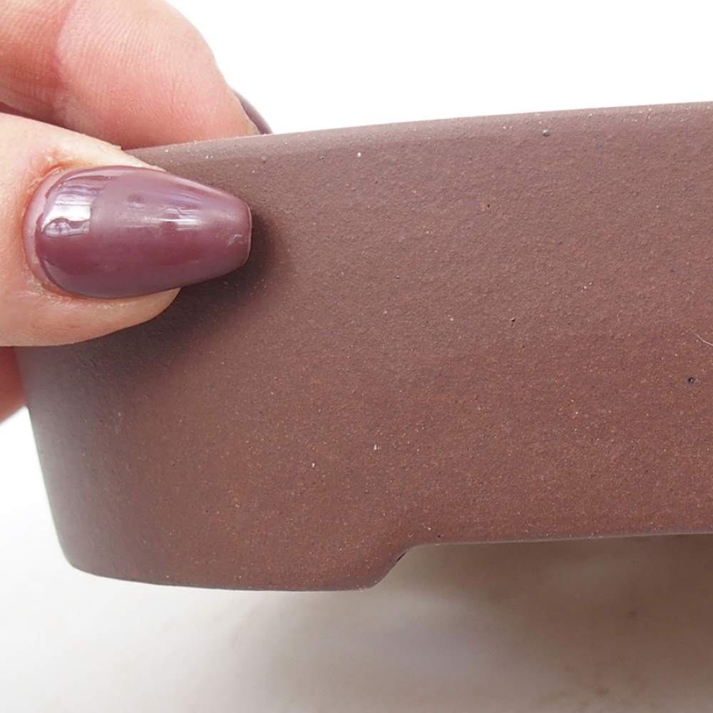 Ciotola per bonsai in ceramica 15,5 x 11,5 x 4 cm, marrone