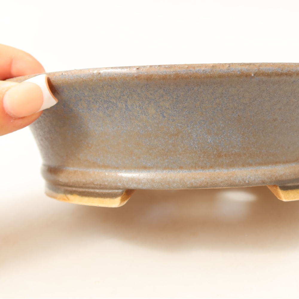 Vaso da bonsai in ceramica 17,5 x 16,5 x 5 cm, colore blu