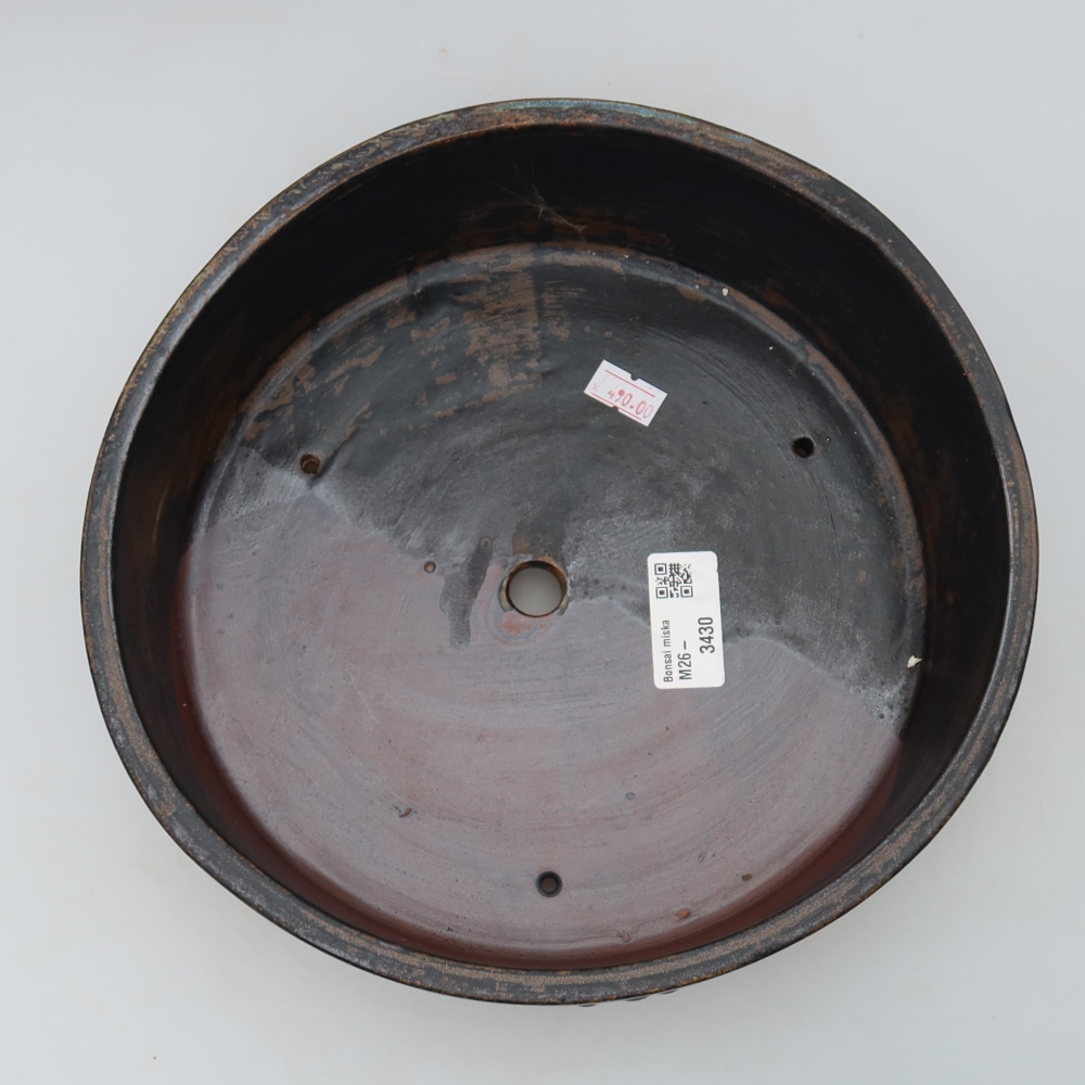 Vaso da bonsai in ceramica 24 x 24 x 7 cm, colore marrone