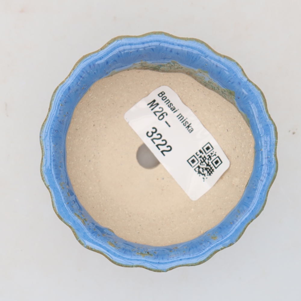 Vaso da bonsai in ceramica 7 x 7 x 4 cm, colore blu