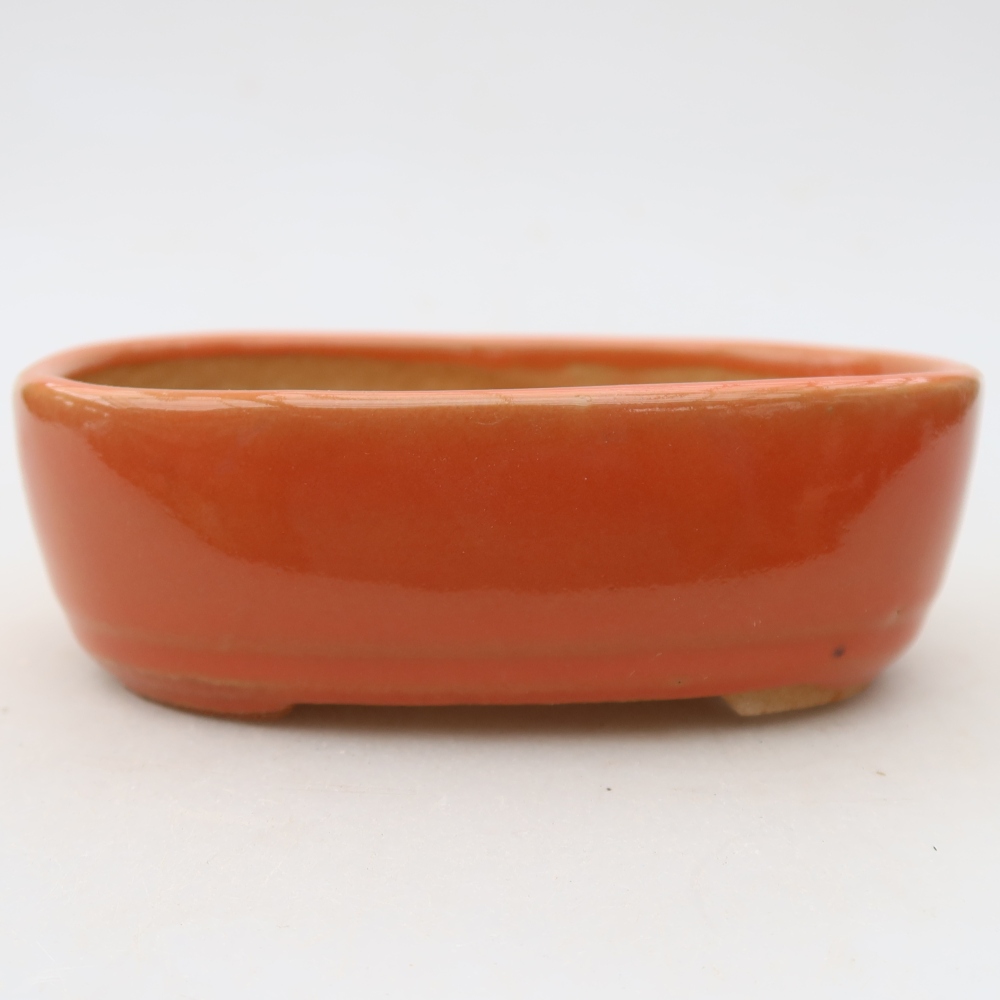 Vaso da bonsai in ceramica 13 x 8,5 x 4 cm, colore arancione