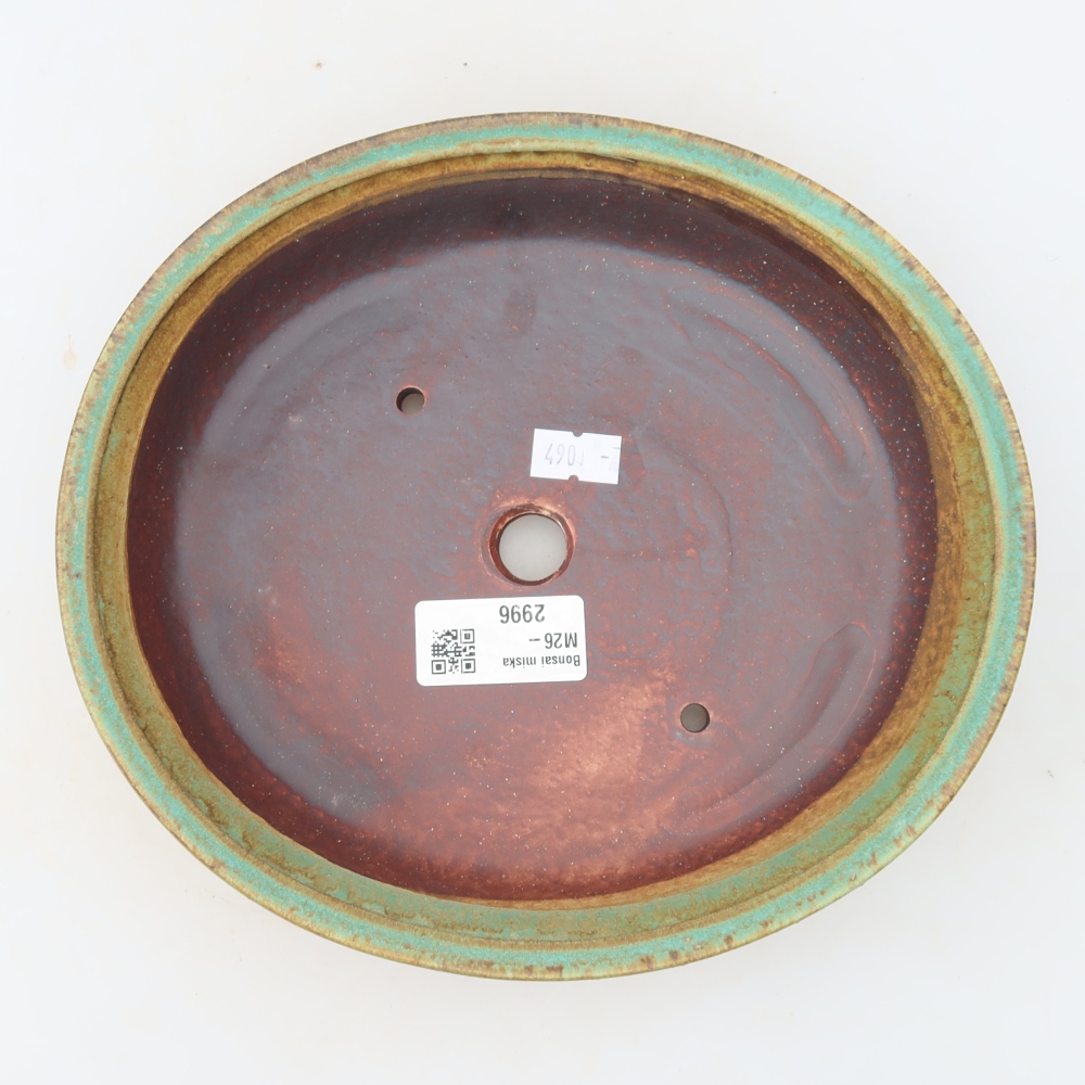 Vaso da bonsai in ceramica 21 x 19,5 x 5 cm, colore verde