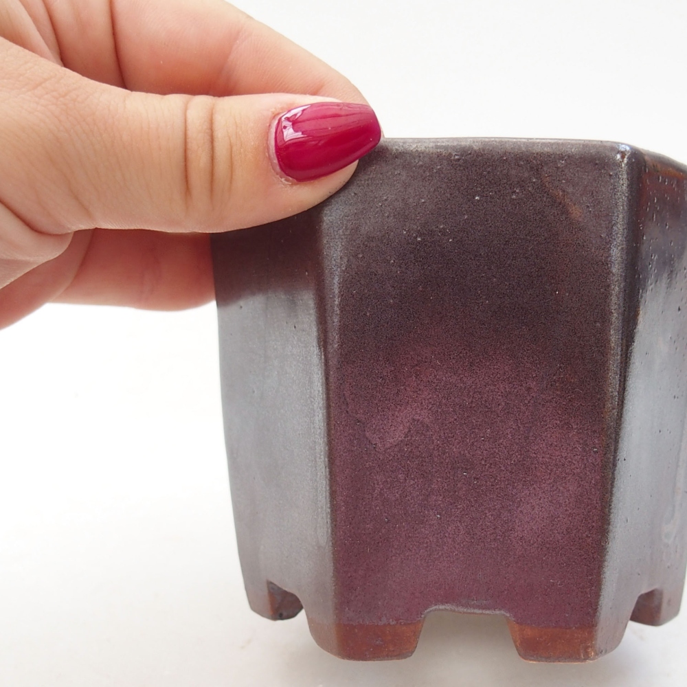 Ciotola bonsai in ceramica 9 x 8 x 8 cm, colore metallo