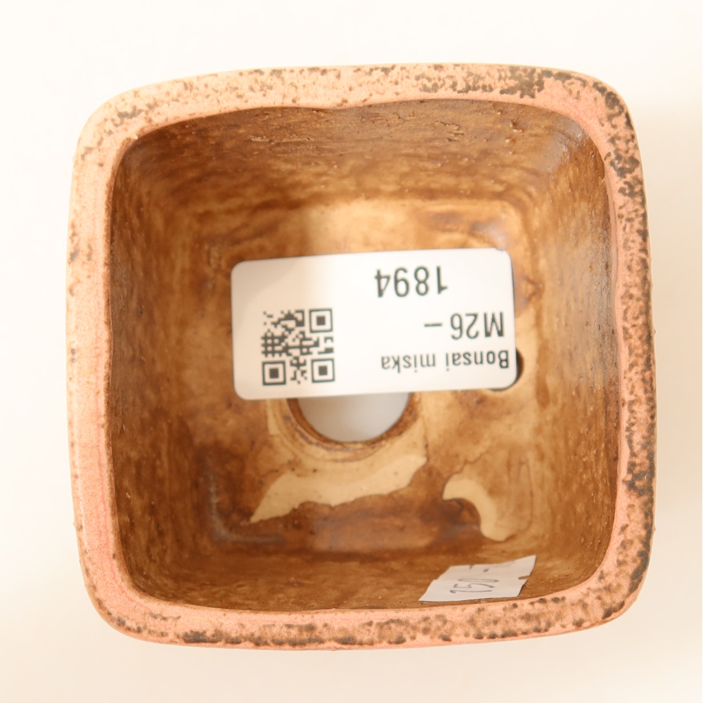 Vaso da bonsai in ceramica 6,5 x 6,5 x 4,5 cm, colore rosa