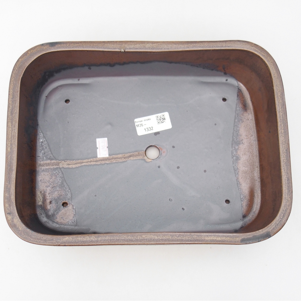 Ciotola per bonsai in ceramica 27,5 x 20,5 x 7,5 cm, marrone