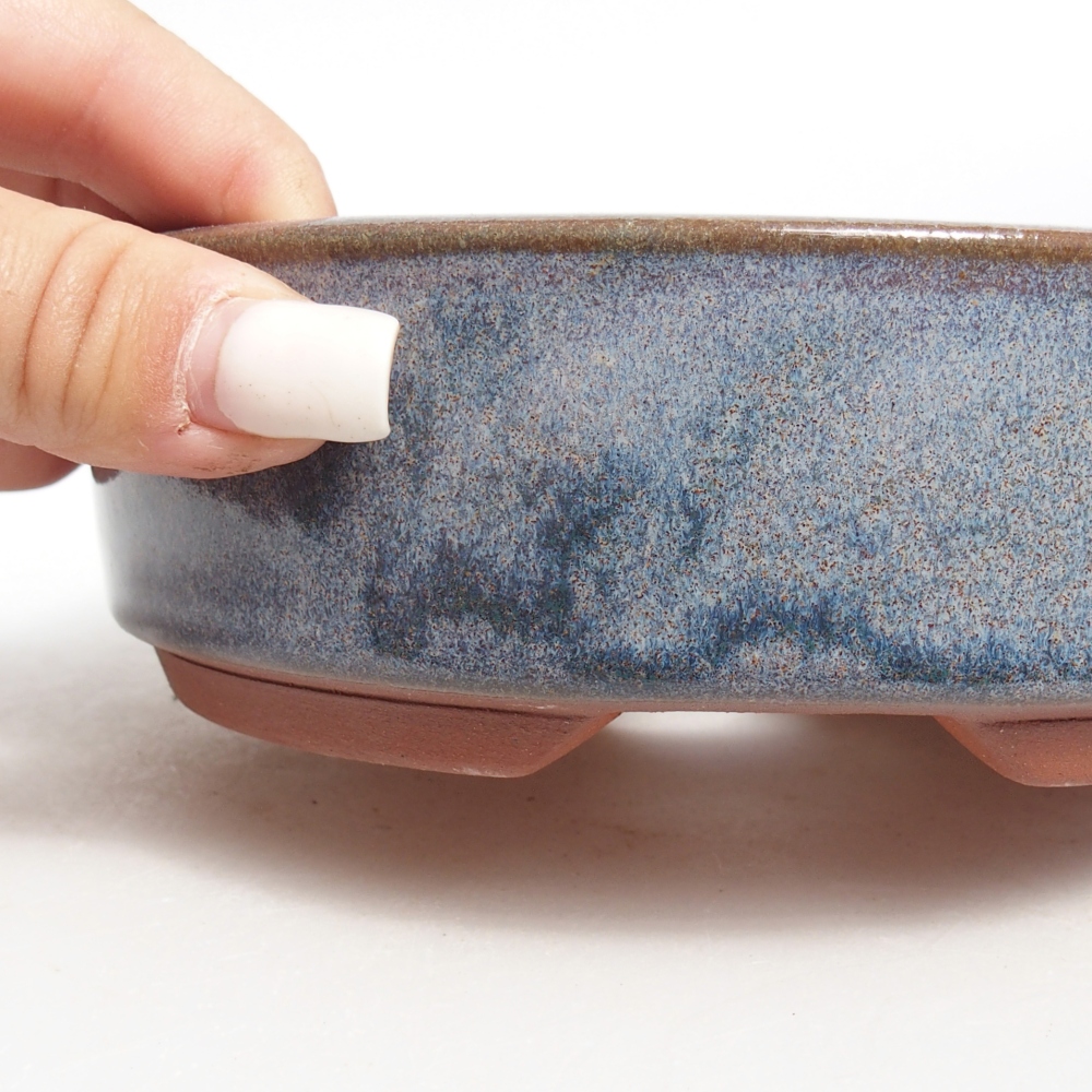Ciotola bonsai in ceramica 16 x 16 x 5 cm, colore blu
