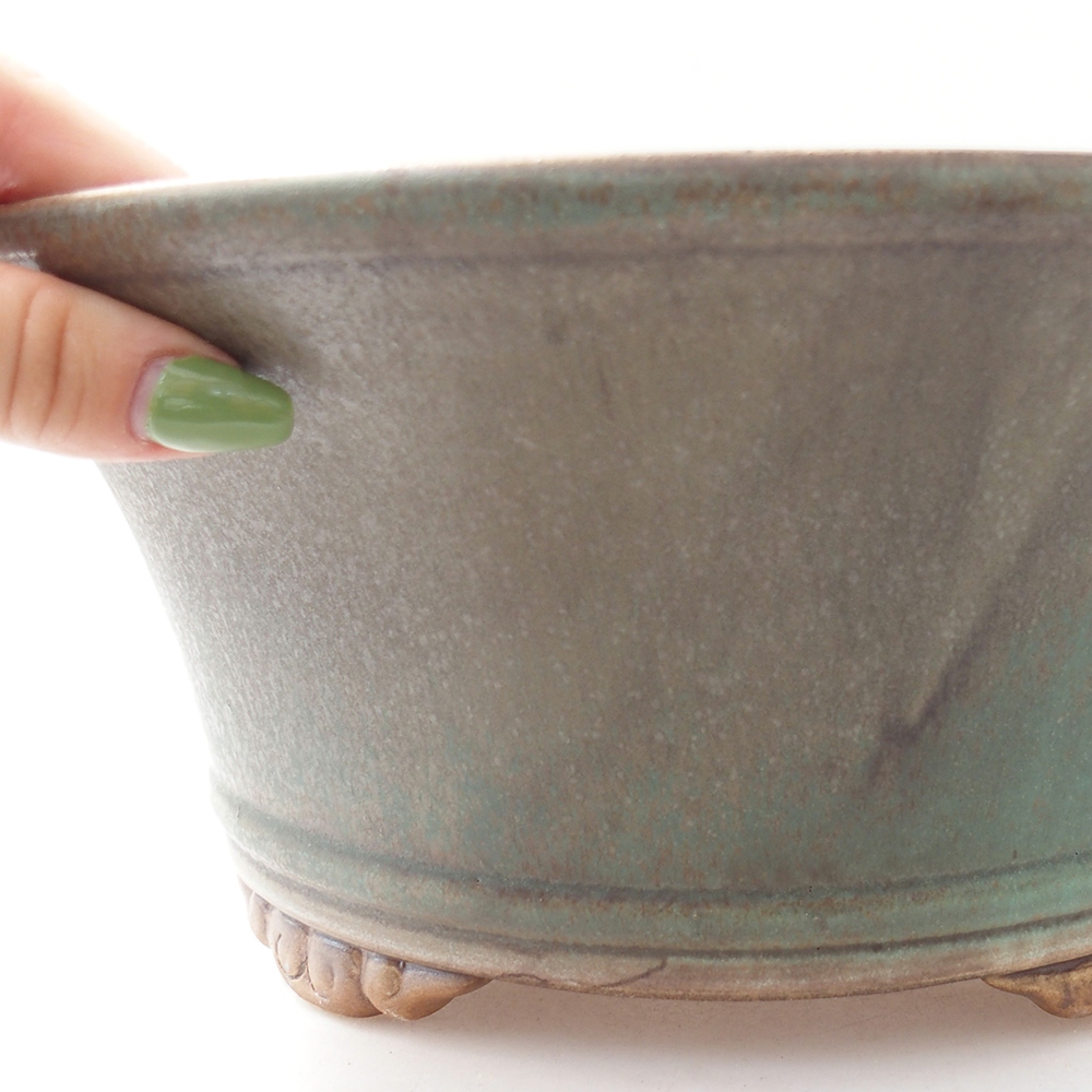 Ciotola per bonsai in ceramica 29 x 29 x 12 cm, verde