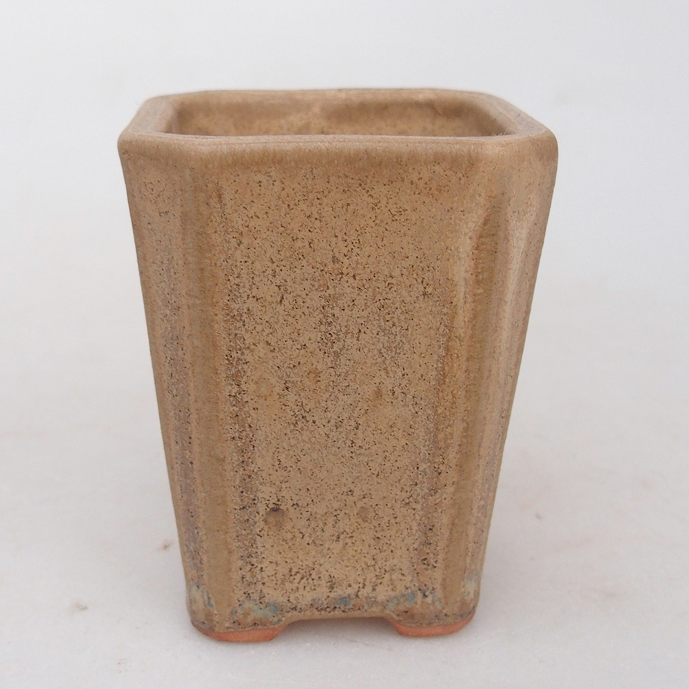 Ciotola per bonsai in ceramica 5,5 x 5,5 x 7 cm, colore beige