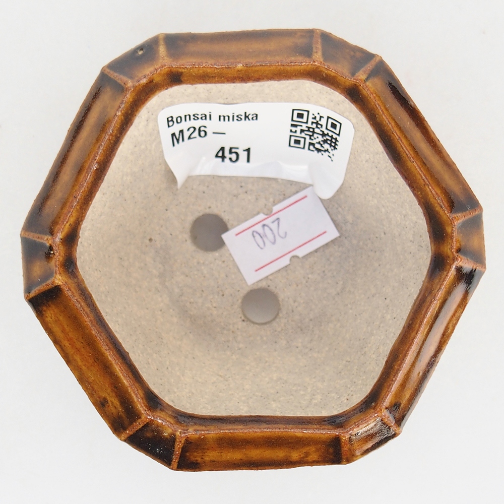 Ciotola per bonsai in ceramica 8,5 x 8 x 4 cm, marrone