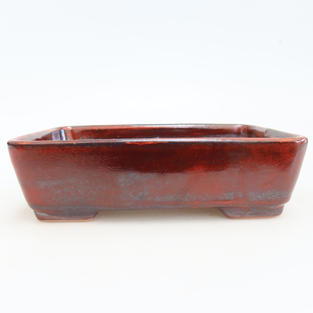 Vaso da bonsai in ceramica 18 x 13 x 5 cm, colore rosso