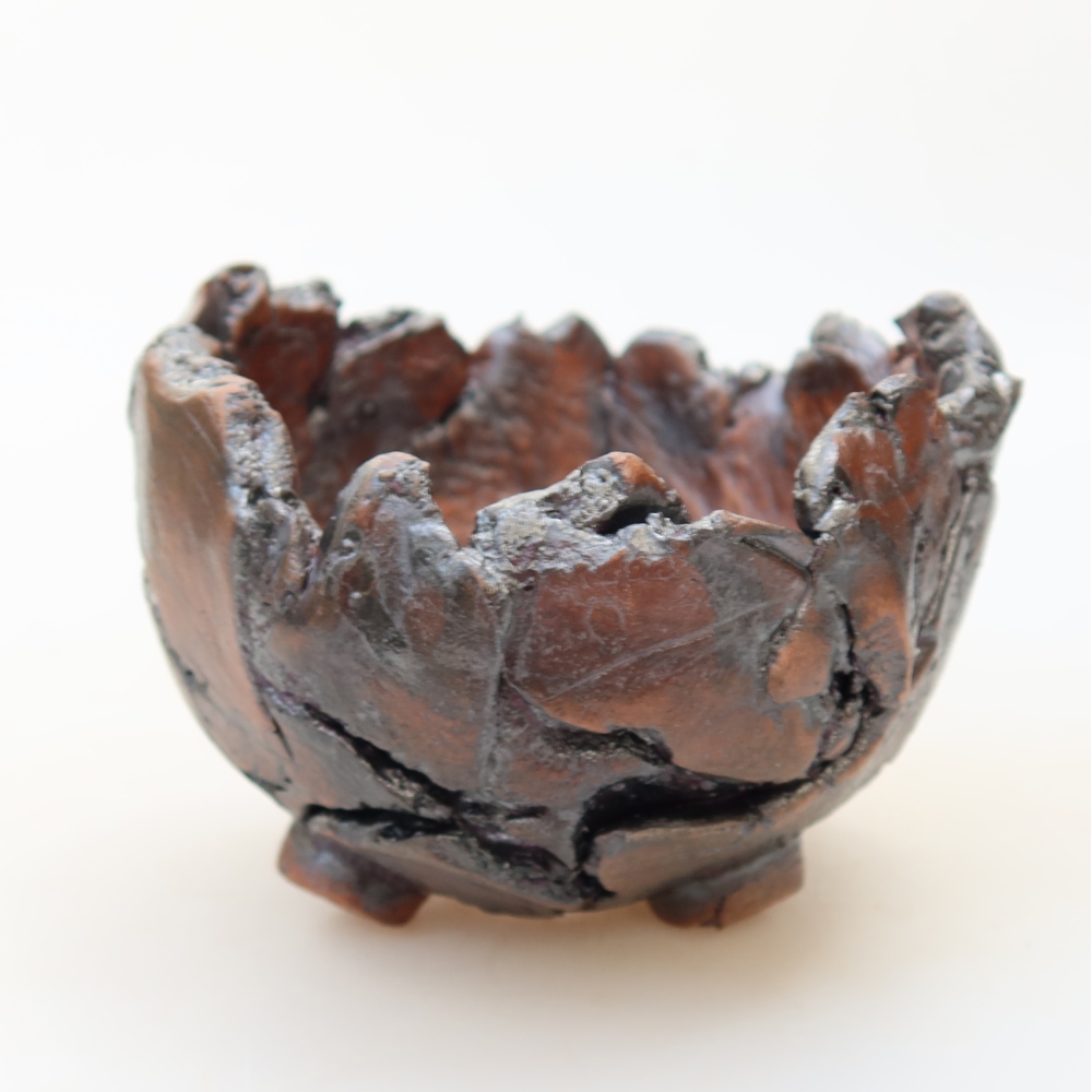 Conchiglia in ceramica 11 x 9,5 x 8 cm, colore marrone