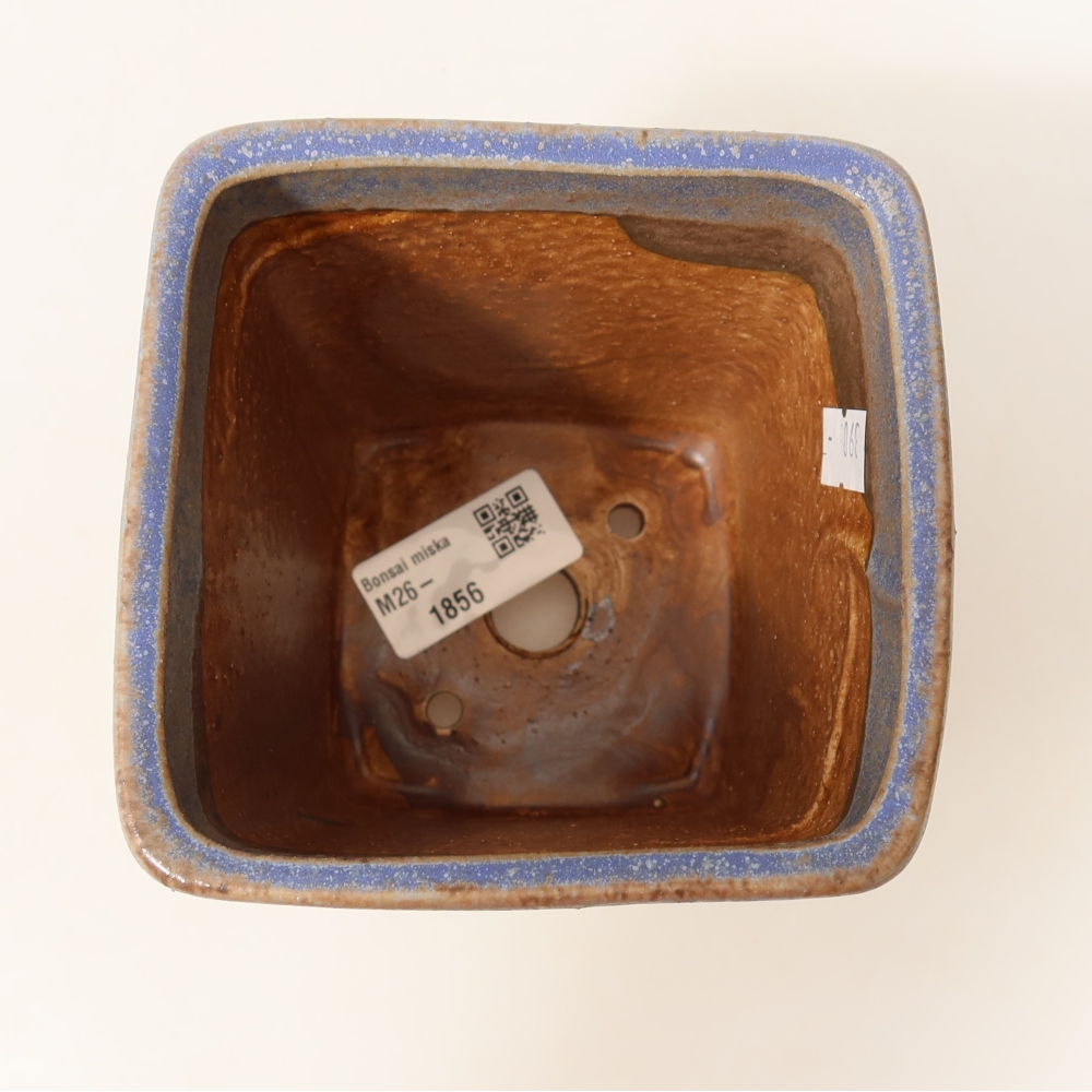 Vaso da bonsai in ceramica 10,5 x 10,5 x 12 cm, colore blu