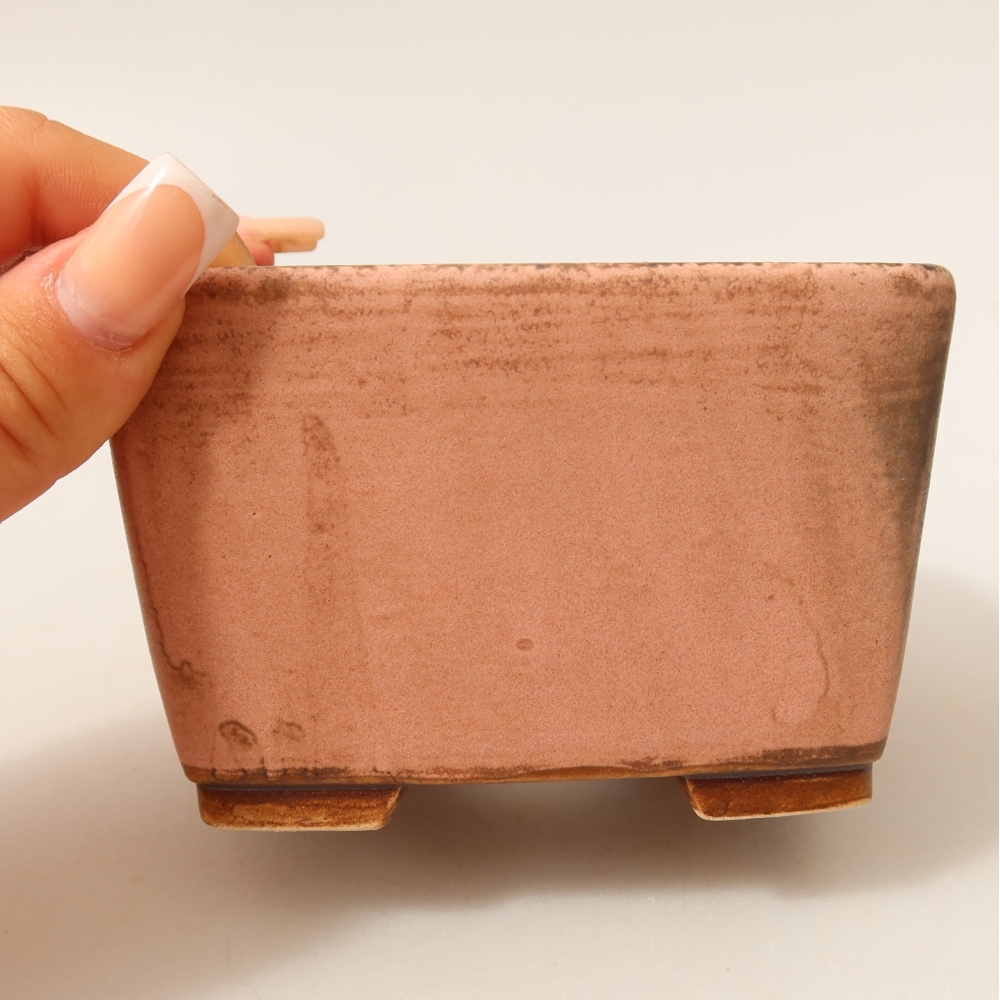 Ciotola bonsai in ceramica 10,5 x 10,5 x 7 cm, rosa