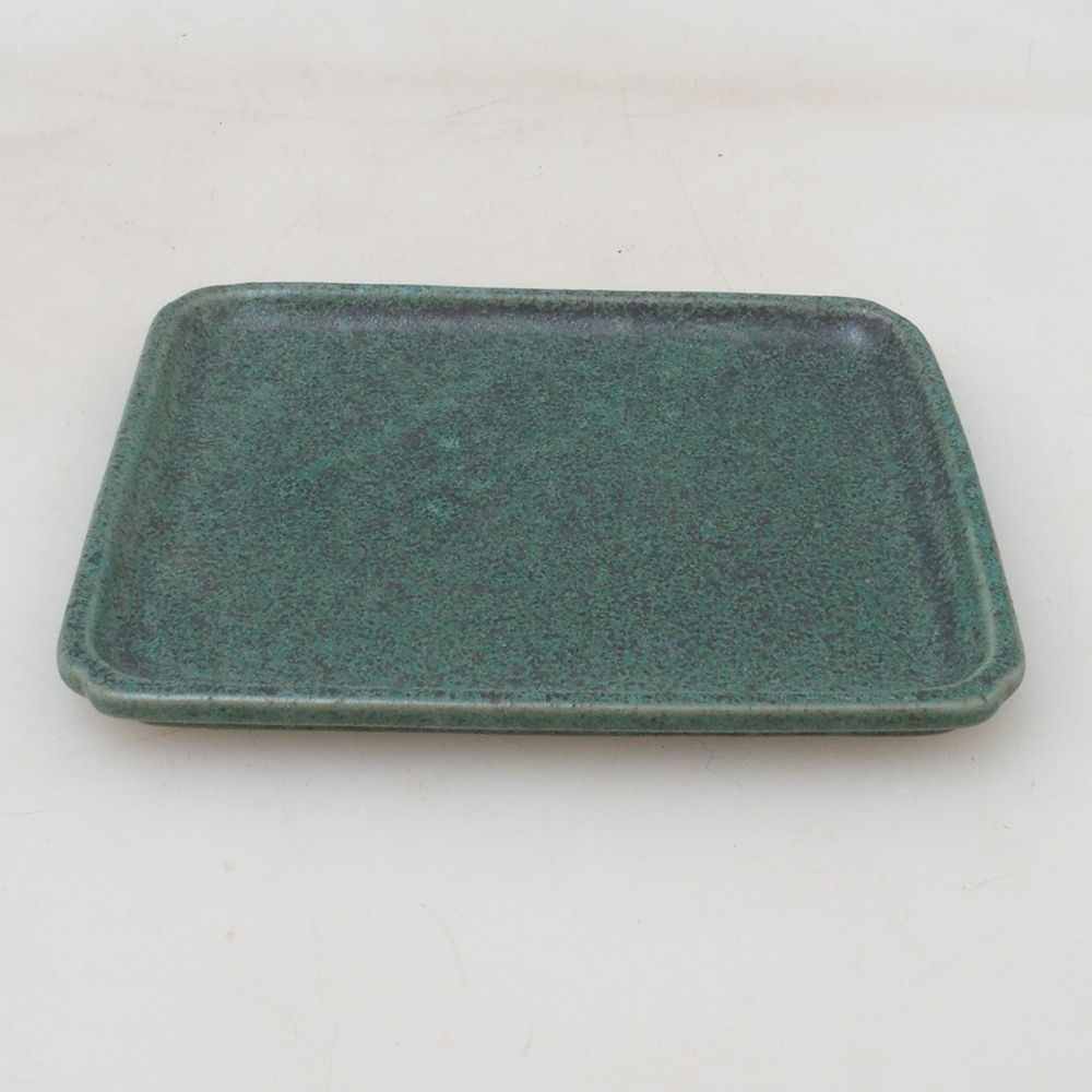 Sottovaso bonsai rettangolo D5-M - 12,5 x 10,5 x 1 cm - verde