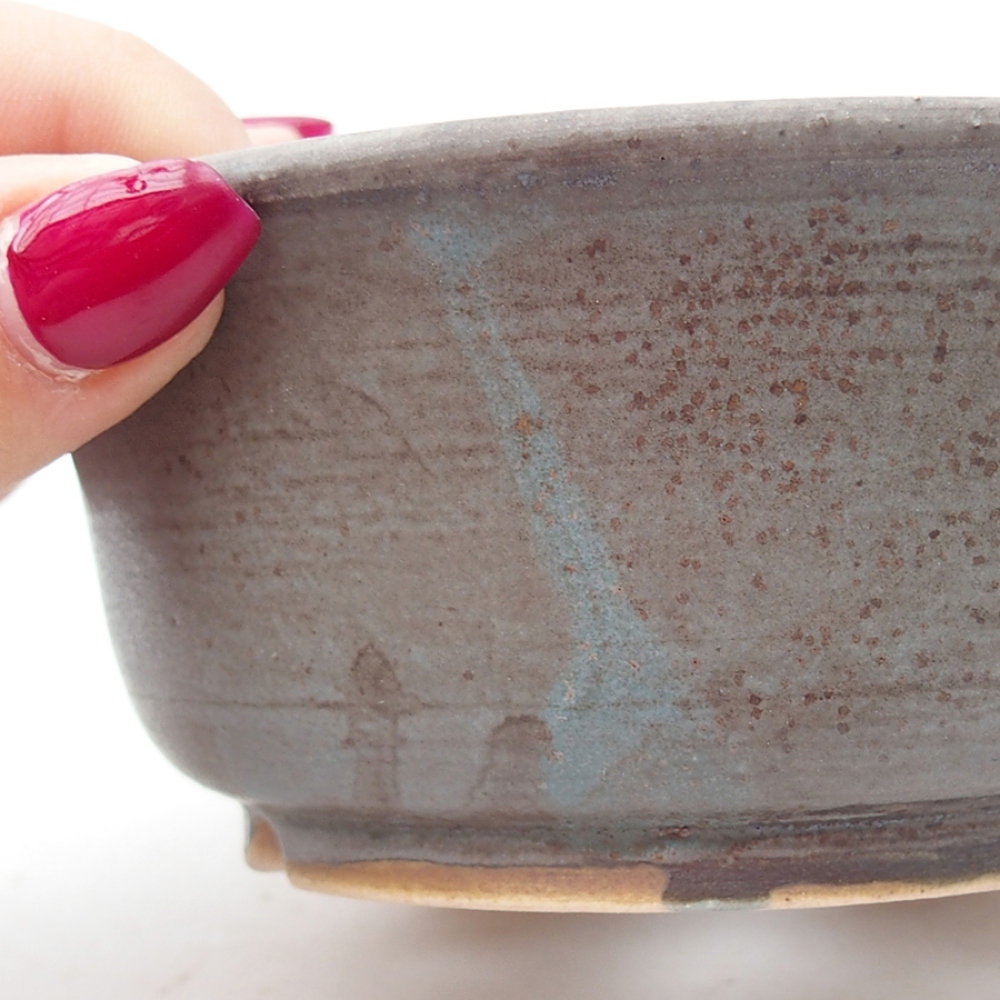 Ciotola bonsai in ceramica 11,5 x 11,5 x 5 cm, colore blu