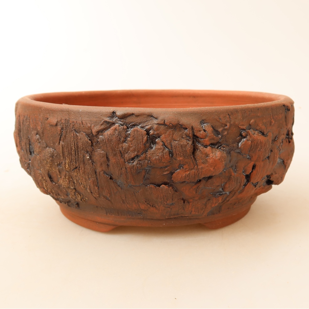 Vaso da bonsai in ceramica 16 x 16 x 6,5 cm, colore marrone