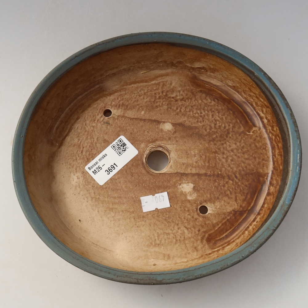 Vaso da bonsai in ceramica 21 x 19 x 4,5 cm, colore blu