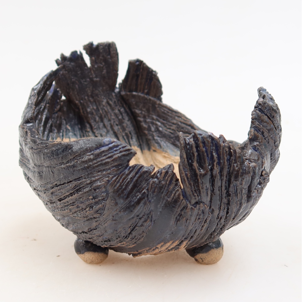 Guscio in ceramica  10 x 9 x 8,5 cm, colore blu