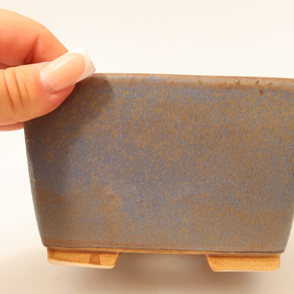Vaso da bonsai in ceramica 13 x 13 x 8 cm, colore blu