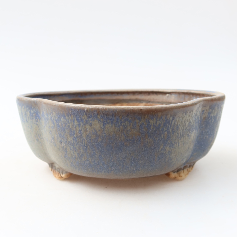 Vaso da bonsai in ceramica 13,5 x 12,5 x 5 cm, colore blu