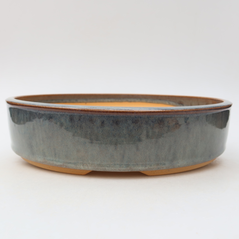 Vaso per bonsai in ceramica 26 x 26 x 6 cm, colore grigio