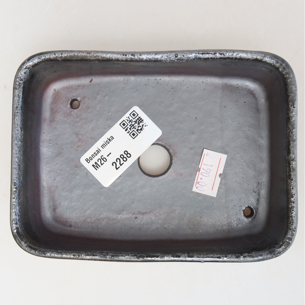 Vaso da bonsai in ceramica 13 x 9,5 x 3,5 cm, colore metallizzato