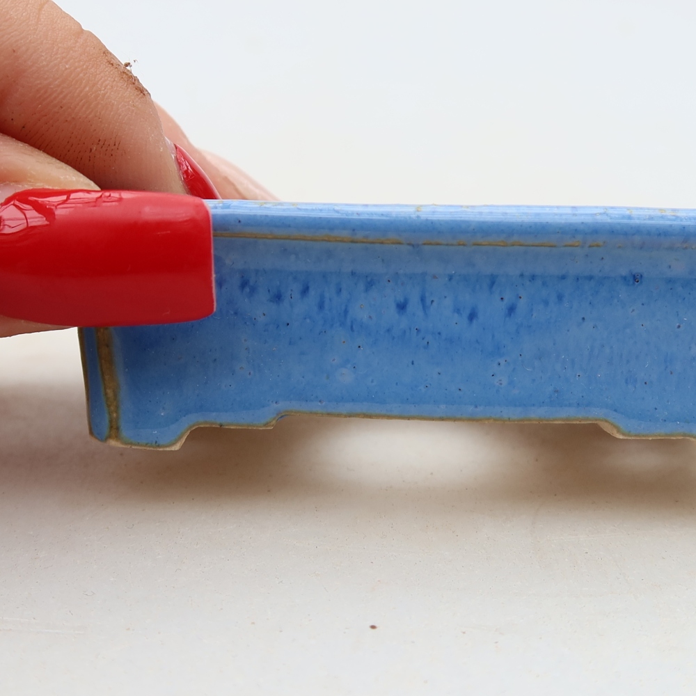 Vaso da bonsai in ceramica 7 x 5 x 2 cm, colore blu